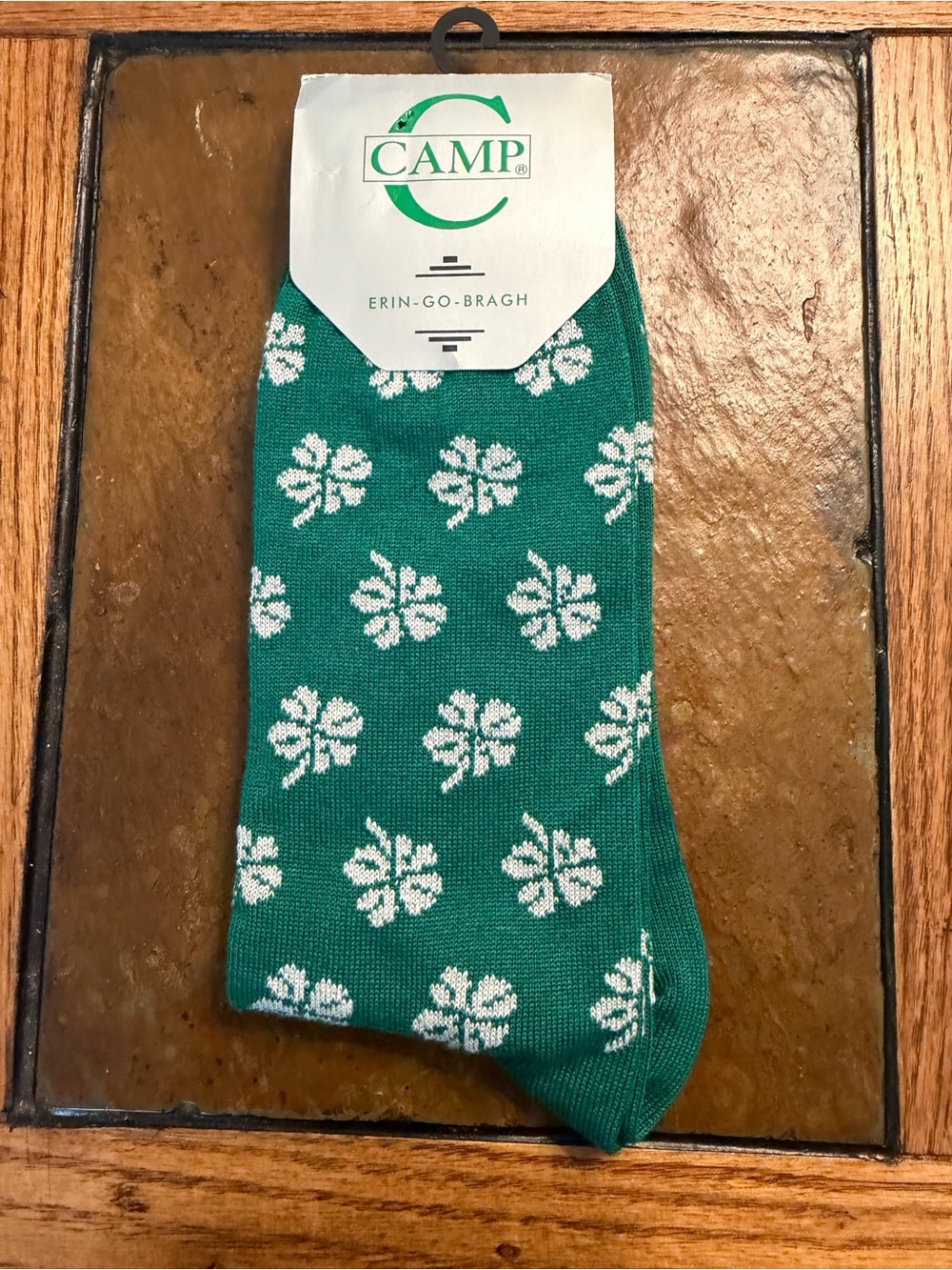 Vintage 1989 Camp Hosiery Dress Socks Deadstock St Patrick’s Day Shamrock Green